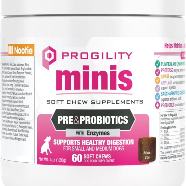 Nootie Progility MINIS PRE & PROBIOTIC Soft Chews 60 ct.