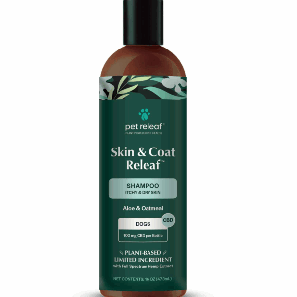 Pet Releaf CBD SKIN & COAT RELEAF SHAMPOO ITCHY Dry Skin Dog 16 oz.