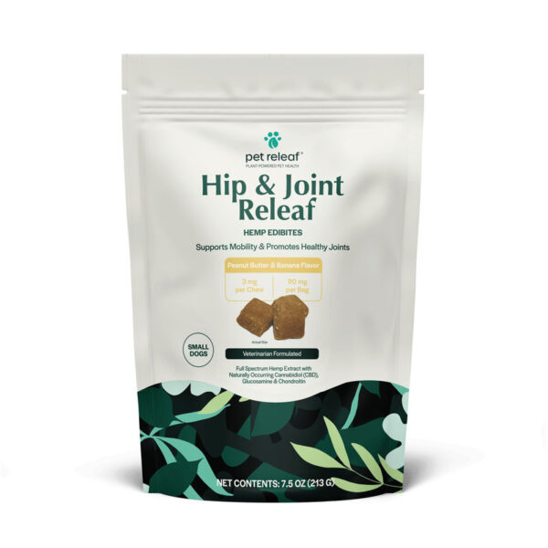 Pet Releaf CBD EDIBITES HIP & JOINT RELEAF Peanut Butter BANANA Dog 7.5 oz.
